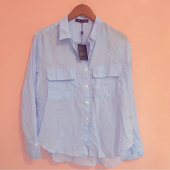 NWT Erika Peña SET Anna cielo blue maxi skirt and button down shirt size XS/S - Picture 8 of 10